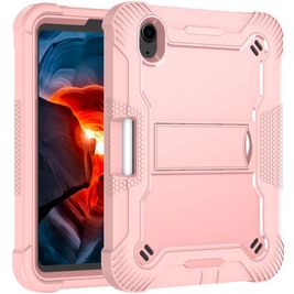 Mobigear ShieldStand iPad Mini 6 (2021) Hoes Hard Kunststof,Siliconen Backcover + Stylus Houder + Standaard - Roze