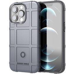 Mobigear Rugged Shield iPhone 13 Pro Max Hoesje Flexibel TPU Backcover Shockproof - Grijs