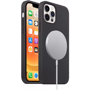 Mobigear Rubber Touch iPhone 12 Siliconen MagSafe Hoesje Backcover - Zwart