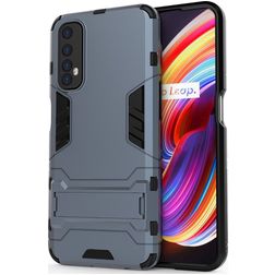 Mobigear Armor Stand Realme 7 Hoesje Hardcase Backcover Shockproof met Standaard - Blauw