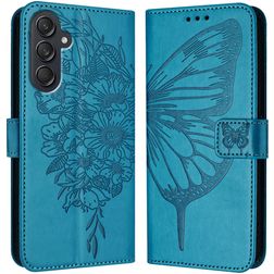 Mobigear Butterfly Samsung Galaxy M55 Hoesje Bookcase Portemonnee - Blauw