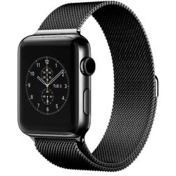 Mobigear Style Loop Milanese Apple Watch Bandje Magneetsluiting - 49/46/45/44 mm - Zwart