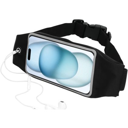 Mobiparts Comfort Fit Belt Telefoonhouder Hardlopen iPhone 15 Sport Hoesje Neopreen Heuptas - Zwart