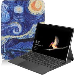 Mobigear Design Microsoft Surface Go 2 Hoes Bookcase + Stylus Houder - The Starry Night