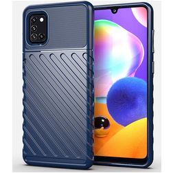Mobigear Groove Samsung Galaxy A31 Hoesje Flexibel TPU Backcover - Blauw