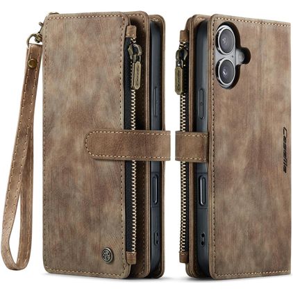 CaseMe C30 iPhone 17 Hoesje Bookcase Portemonnee - Bruin
