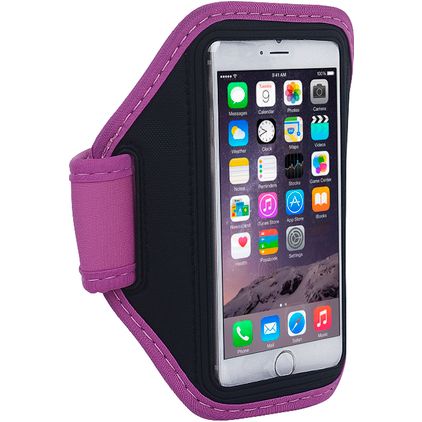 Mobigear Telefoonhouder Hardlopen iPhone 6s Sport Hoesje Neopreen Sportarmband - Magenta