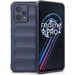 Mobigear Bumpy Realme 9 Pro Plus Hoesje Flexibel TPU Backcover - Donkerblauw