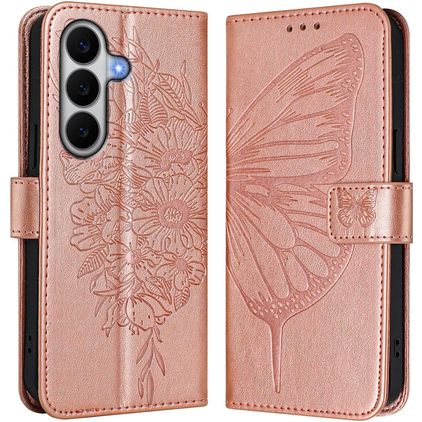 Mobigear Butterfly Samsung Galaxy A27 Hoesje Bookcase Portemonnee - Roségoud