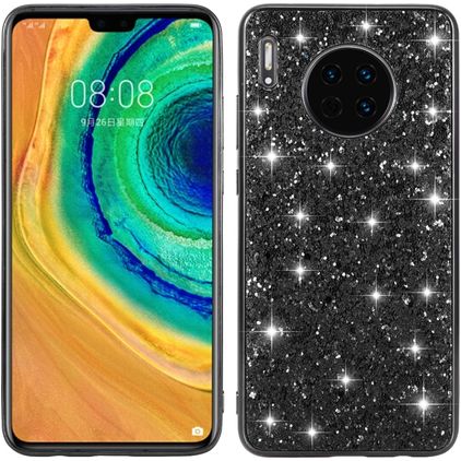 Mobigear Glitter Huawei Mate 30 Hoesje Hardcase Backcover - Zwart
