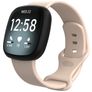 Mobigear Sport Dual Siliconen Fitbit Sense Bandje Druksluiting - Sand Pink