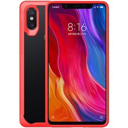 Mobigear Crystal Xiaomi Mi 8 SE Hoesje Hardcase Backcover - Transparant / Rood