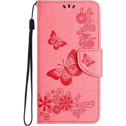 Mobigear Butterfly Samsung Galaxy A35 Hoesje Bookcase Portemonnee - Roze