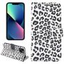 Mobigear Leopard iPhone 14 Plus Hoesje Bookcase Portemonnee - Wit