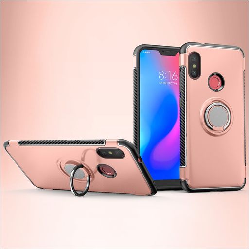 Mobigear Armor Ring Xiaomi Mi A2 Lite Hoesje Hardcase Backcover Shockproof met Ringhouder - Roségoud
