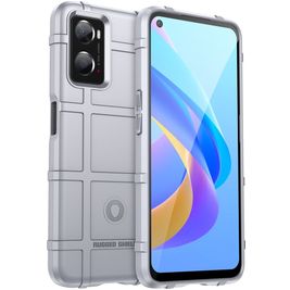 Mobigear Rugged Shield OPPO A76 Hoesje Flexibel TPU Backcover Shockproof - Grijs