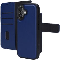 Mobiparts iPhone 17 Hoesje Echt Leer Uitneembare 2in1 Bookcase Portemonnee - Blauw
