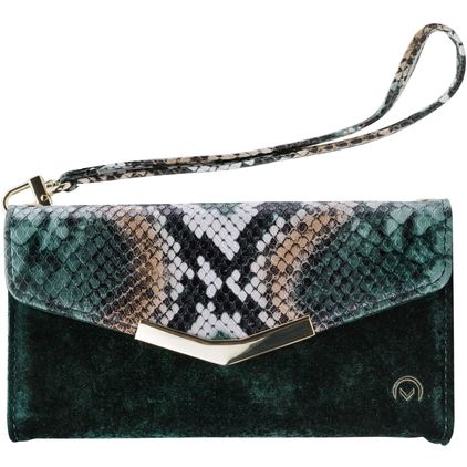 Mobilize Gelly Velvet iPhone X Hoesje Uitneembare 2in1 Clutch - Green Snake