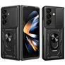 Mobigear Armor Ring Cam Slide Samsung Galaxy Z Fold 8 Ultra Hoesje Hardcase Backcover Shockproof met Ringhouder en Camera Slider - Zwart