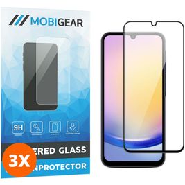 Mobigear Premium Samsung Galaxy A25 Glazen Screenprotector - Case Friendly - Zwart (3-Pack)