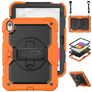 Mobigear SureGrip Xtreme iPad 10 (2022) Hoes Hard Kunststof,Siliconen Backcover + Schouderband + Standaard - Zwart / Oranje