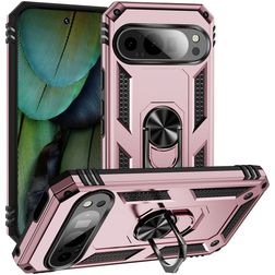 Mobigear Armor Ring Google Pixel 9 Hoesje Hardcase Backcover Shockproof met Ringhouder - Roségoud