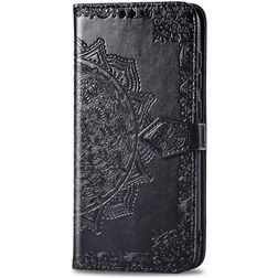 Mobigear Mandala Motorola Moto E6s (2020) Hoesje Bookcase Portemonnee - Zwart