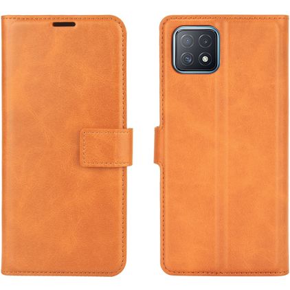 Mobigear Wallet OPPO A73 5G Hoesje Bookcase Portemonnee - Cognac