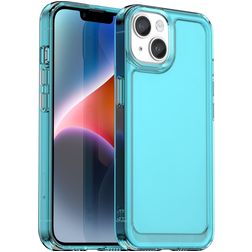 Mobigear Crystal iPhone 15 Hoesje Flexibel TPU Backcover - Blauw