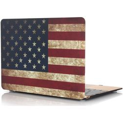 Mobigear Design MacBook 12 Inch (2015-2017) Hoes Hardshell Laptopcover MacBook Case - US Flag - Model A1534