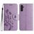Mobigear Flowers Samsung Galaxy A56 Hoesje Bookcase Portemonnee - Paars