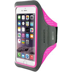 Mobiparts Comfort Fit Telefoonhouder Hardlopen iPhone 8 Sport Hoesje Neopreen Sportarmband - Neon Pink
