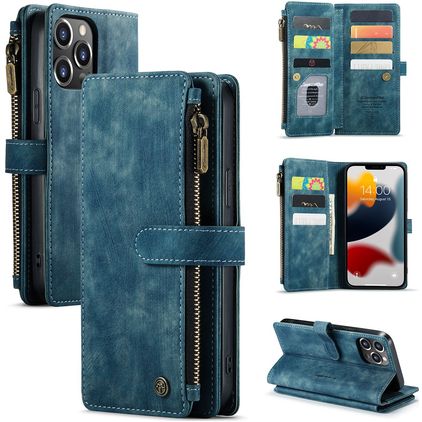 Caseme C30 iPhone 13 Pro Max Hoesje Bookcase Portemonnee - Blauw