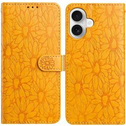 Mobigear Flowers iPhone 17 Hoesje Bookcase Portemonnee - Geel