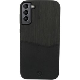 Valenta Card Slot Samsung Galaxy S21 Plus Hoesje Echt Leer Backcover met Pasjeshouder - Zwart