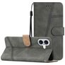 Mobigear Stitch iPhone 17 Hoesje Bookcase Portemonnee - Grijs