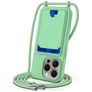 Mobigear Lanyard Card iPhone 16 Pro Siliconen Hoesje met koord en Pasjeshouder - Groen