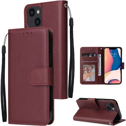 Mobigear Wallet iPhone 14 Hoesje Bookcase Portemonnee - Rood