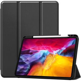 Mobigear Tri-Fold Gel iPad Pro 11 Inch (2021) Hoes TPU,Kunstleer Bookcase + Stylus Houder - Zwart