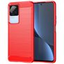 Mobigear Brushed Slim POCO F4 Hoesje Flexibel TPU Backcover - Rood