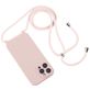 Mobigear Lanyard iPhone 14 Pro Max Siliconen Hoesje met koord - Sand Pink