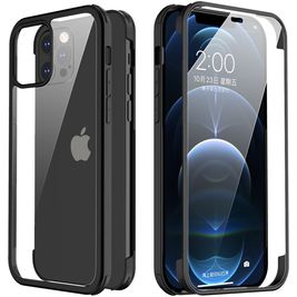Valenta Full Cover iPhone 12 Pro Hoesje Gehard Glas Backcover Shockproof - Zwart