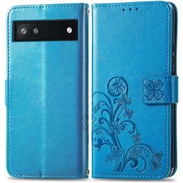 Mobigear Clover Google Pixel 6a Hoesje Bookcase Portemonnee - Blauw