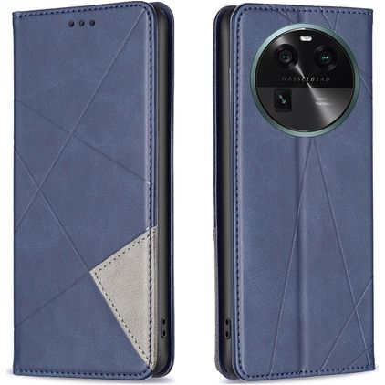 Mobigear Rhombus Slim OPPO Find X6 Hoesje Bookcase - Blauw