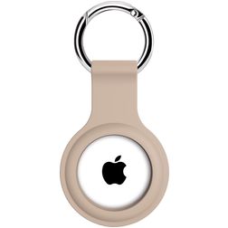 Xccess Keychain Apple AirTag Hoesje Flexibel Siliconen Sleutelhanger - Sand