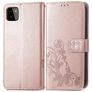 Mobigear Clover Samsung Galaxy A22 5G Hoesje Bookcase Portemonnee - Roségoud
