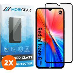 Mobigear Premium Xiaomi Redmi Note 8 Glazen Screenprotector - Case Friendly - Zwart (2-Pack)
