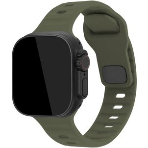 Mobilize Sports Siliconen Apple Watch Bandje Druksluiting - 49/46/45/44 mm - Groen