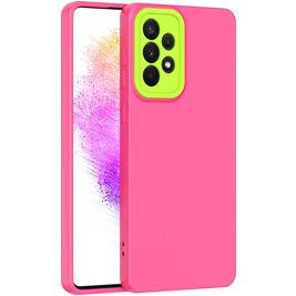 Mobigear Colors Samsung Galaxy A73 Hoesje Flexibel TPU Backcover - Roze