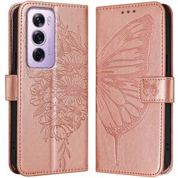Mobigear Butterfly OPPO Reno 12 Pro Hoesje Bookcase Portemonnee - Roségoud